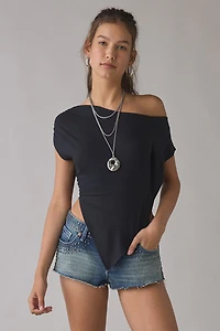 UO Bia Jersey Knit Asymmetric Off-The-Shoulder Poncho