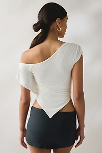 UO Bia Jersey Knit Asymmetric Off-The-Shoulder Poncho