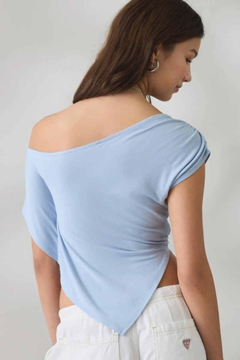UO Bia Jersey Knit Asymmetric Off-The-Shoulder Poncho