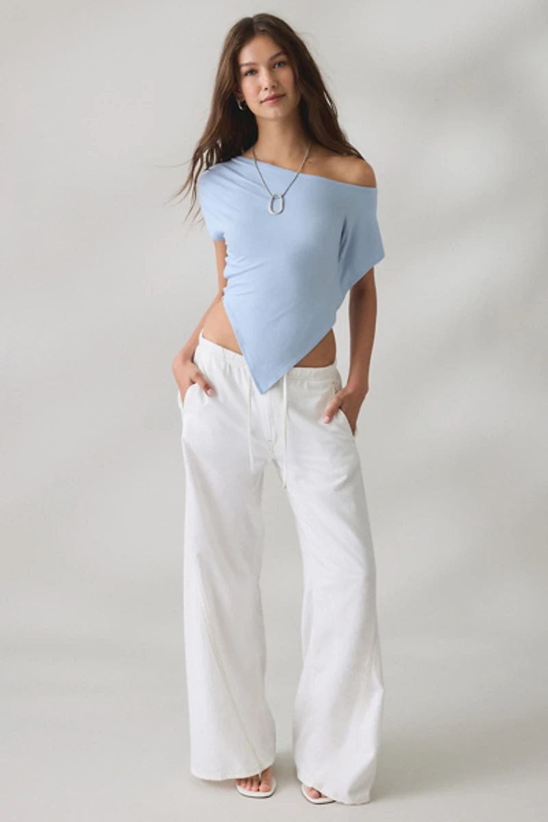 UO Bia Jersey Knit Asymmetric Off-The-Shoulder Poncho