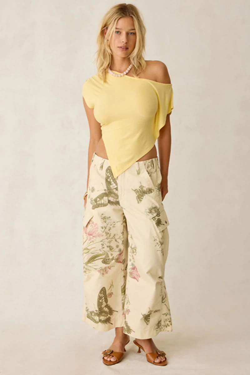 UO Bia Jersey Knit Asymmetric Off-The-Shoulder Poncho