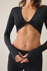 adidas PrimeLift Workout Twist Reversible Long Sleeve Top