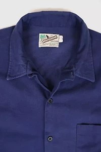 Vintage Blue Flannel Button-Down Shirt