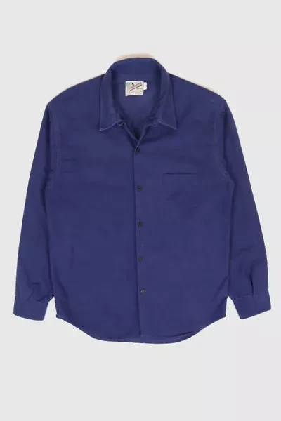 Vintage Blue Flannel Button-Down Shirt