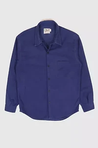 Vintage Blue Flannel Button-Down Shirt