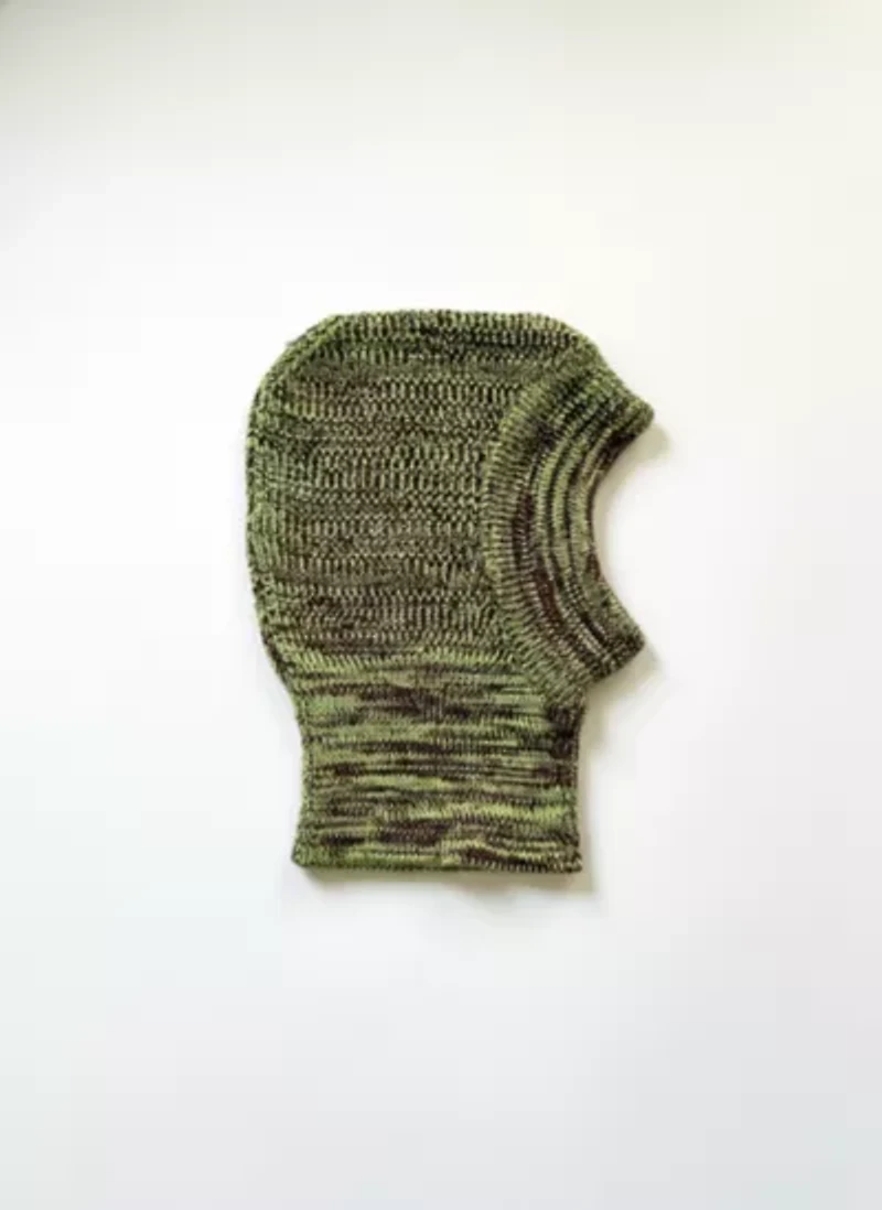 SUNNEI Acid Green Balaclava Knit Hat Beanie