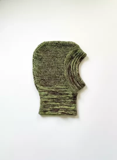 SUNNEI Acid Green Balaclava Knit Hat Beanie