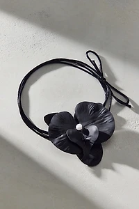 Bloom 3D Flower Satin Cord Wrap Necklace