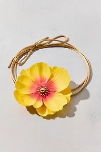 Bloom 3D Flower Satin Cord Wrap Necklace