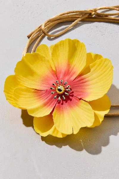 Bloom 3D Flower Satin Cord Wrap Necklace