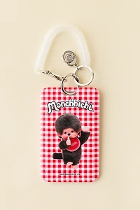 Retrospekt X Monchhichi Gingham Print Card Holder Keychain