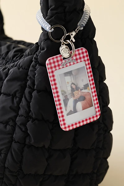 Retrospekt X Monchhichi Gingham Print Card Holder Keychain
