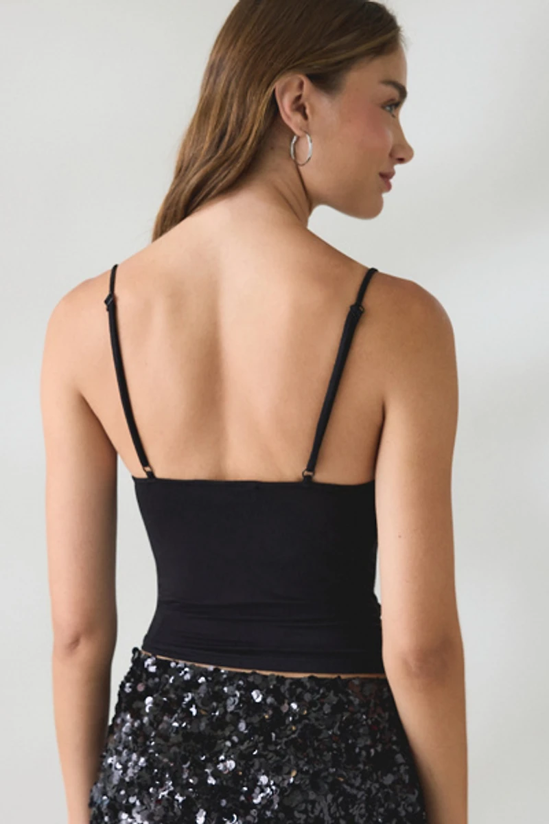 UO Katarina Twist-Front Layered Cowl Cami