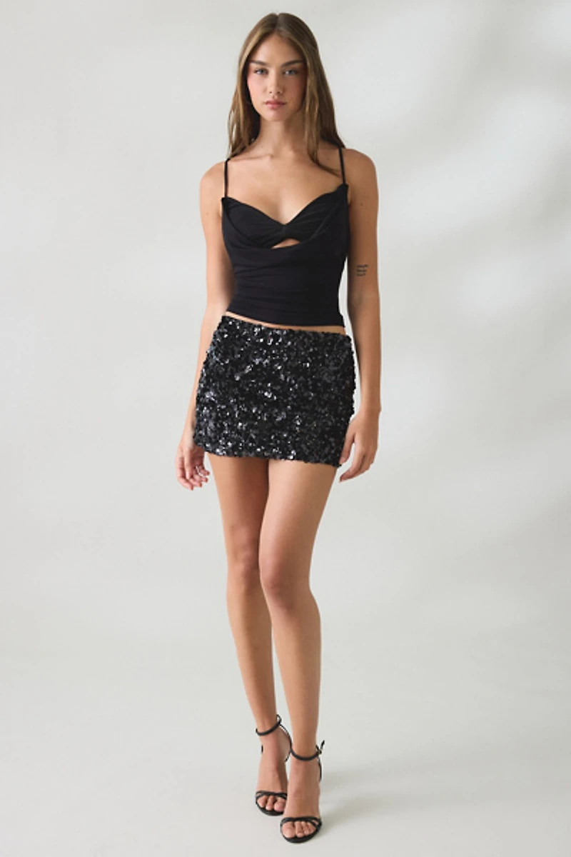 UO Katarina Twist-Front Layered Cowl Cami