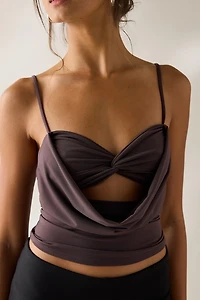 UO Katarina Twist-Front Layered Cowl Cami
