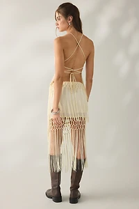 Kimchi Blue Mystic Fringe Asymmetric Midi Skirt