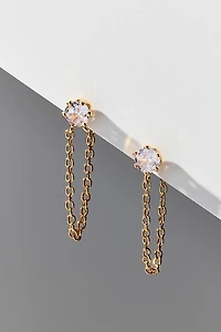 Uptown Drippy Chain Front/Back Stud Earring