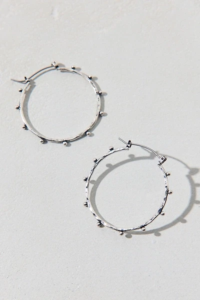 Greenwich Hammered Metal Hoop Earrings