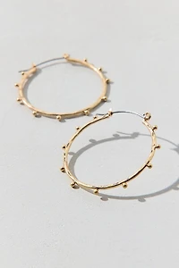 Greenwich Hammered Metal Hoop Earring