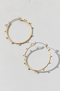 Greenwich Hammered Metal Hoop Earring