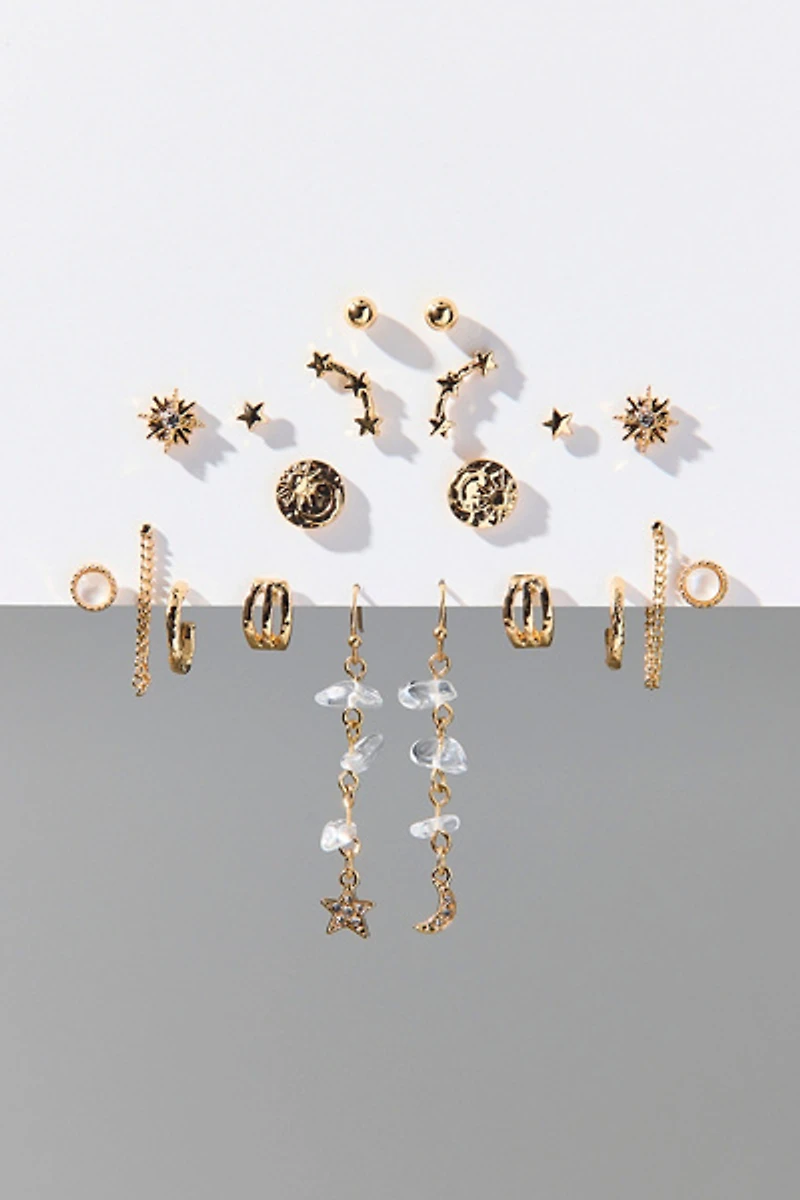 Lucy Stars Rhinestone Multi Earring Set