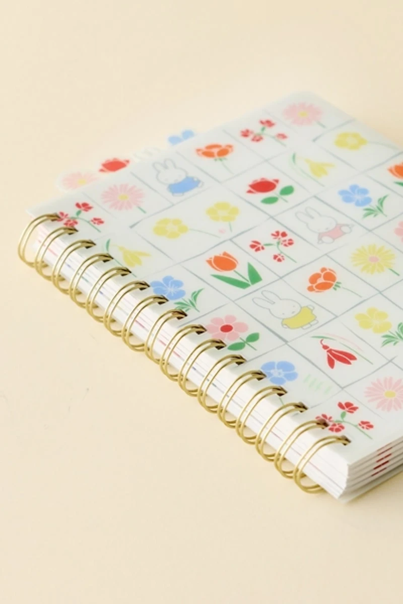 Miffy Floral UO Exclusive Tabbed Spiral Notebook