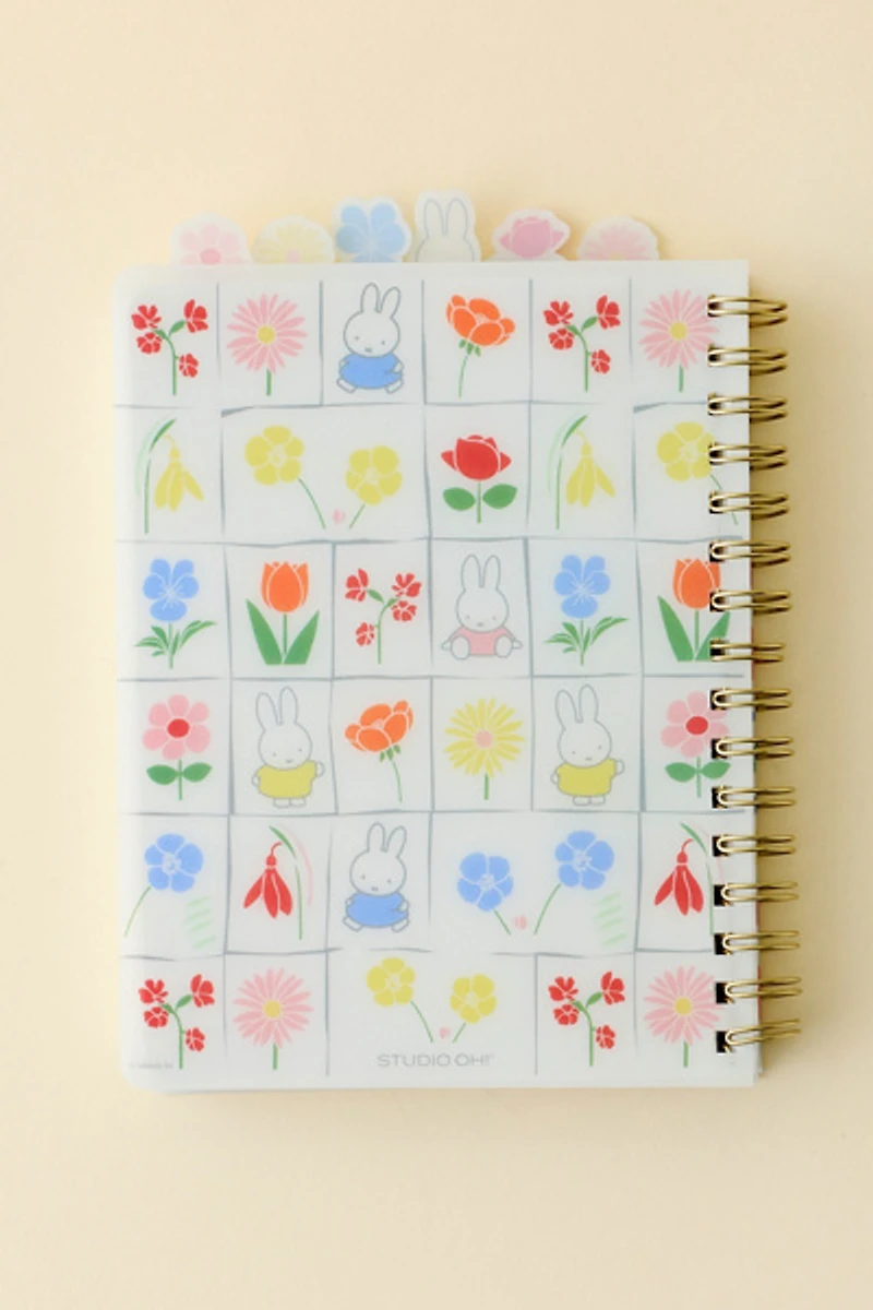 Miffy Floral UO Exclusive Tabbed Spiral Notebook