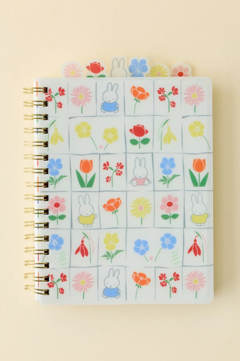 Miffy Floral UO Exclusive Tabbed Spiral Notebook