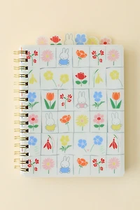 Miffy Floral UO Exclusive Tabbed Spiral Notebook