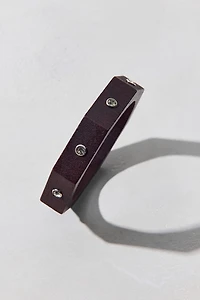 Studded Faceted Wooden Bangle Bracelet