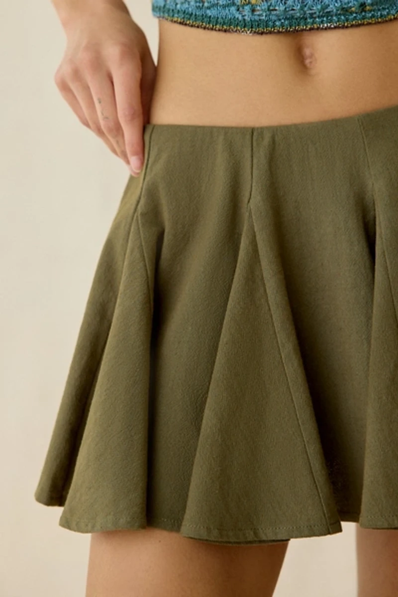 Kimchi Blue Nessa Textured Cotton Godet Mini Skort