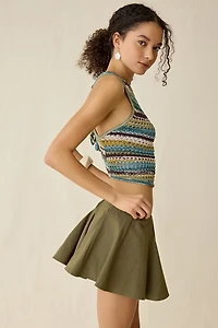 Kimchi Blue Nessa Textured Cotton Godet Mini Skort