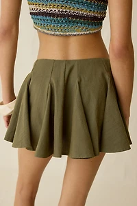 Kimchi Blue Nessa Textured Cotton Godet Mini Skort