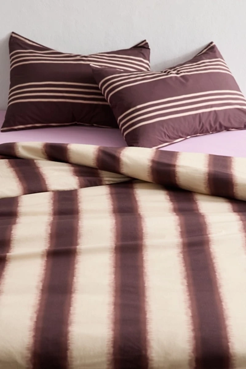 Cabana Dye Striped Patterned Cotton Percale Duvet Cover