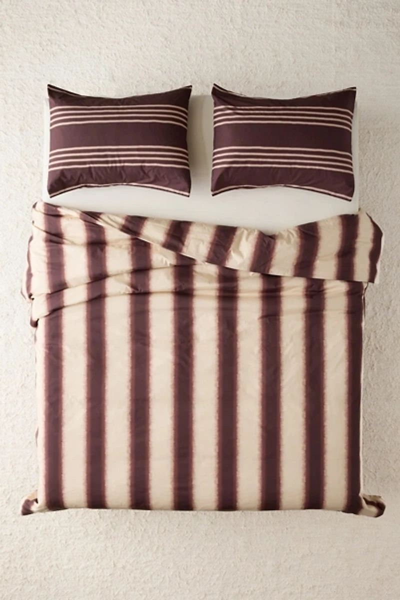 Cabana Dye Striped Patterned Cotton Percale Duvet Cover