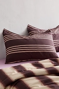 Cabana Dye Striped Patterned Cotton Percale Sham Set