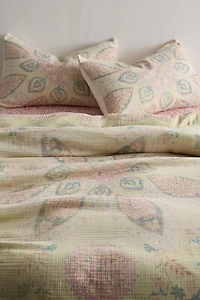 Isla Salt Washed Medallion Cotton Gauze Duvet Cover