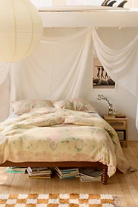 Isla Salt Washed Medallion Cotton Gauze Duvet Cover