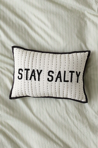 Jasmine Slogan Text Seed Stitch Bolster Pillow