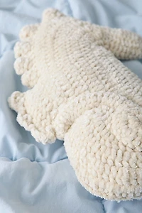 Oceanic Icon Shaped Chenille Knit Throw Pillow