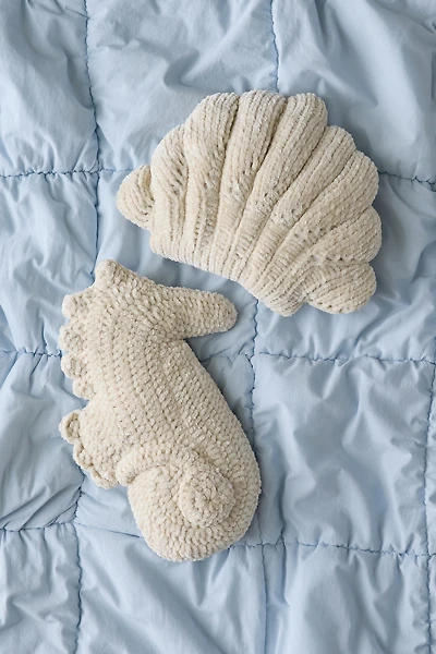 Oceanic Icon Shaped Chenille Knit Throw Pillow