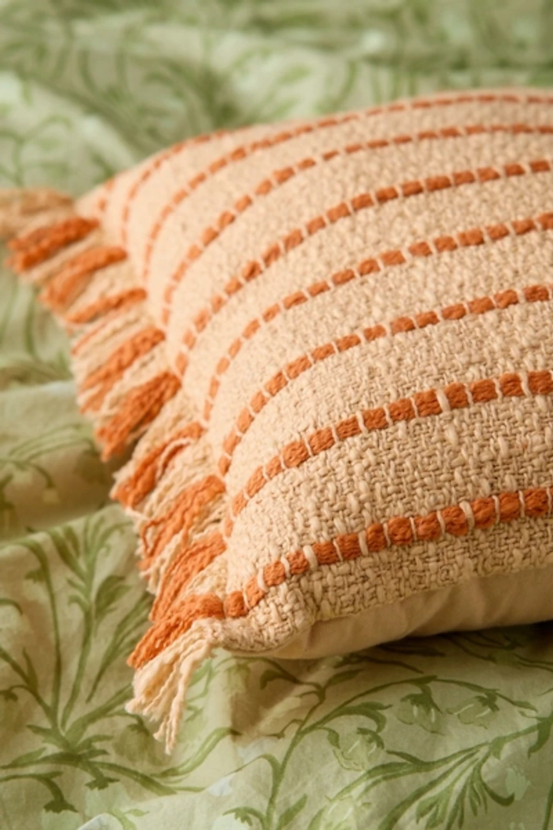 Lou Striped Fringe Throw Pillow