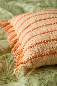 Lou Striped Fringe Throw Pillow