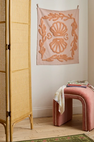 Seashell Icon Tufted Flag Tapestry