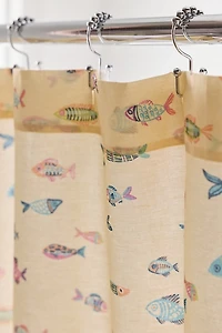 Little Fish Patterned Shower Curtain