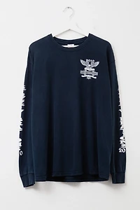 Vintage Y2K Distressed Street Vibrations Black Long Sleeve Graphic T-Shirt