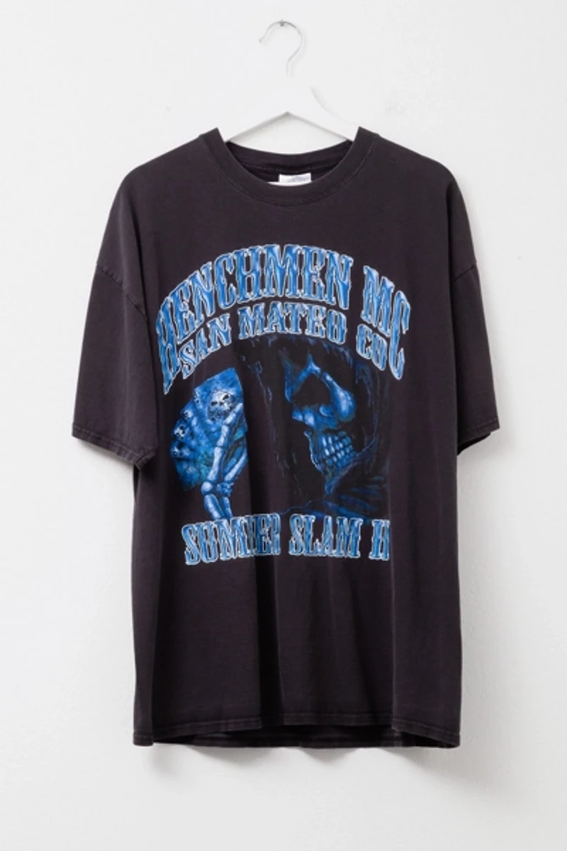 Vintage Y2K Distressed Summer Slam 2 MC Black Graphic T-Shirt