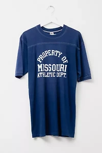 Vintage 1970s Distressed Missouri Athletic Dept. Graphic Jersey Cut T-Shirt