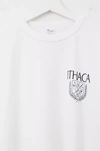 Vintage 1980s Champion Ithaca College White Graphic Cotton T-Shirt