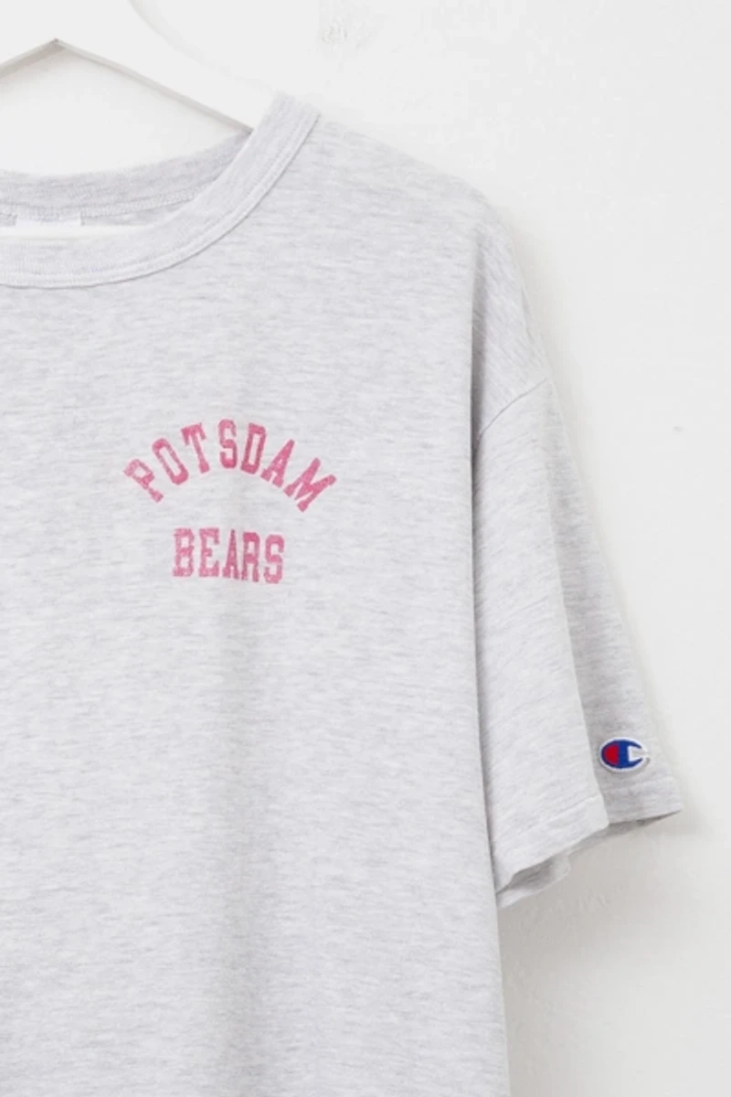 Vintage 1990s Distressed Champion Potsdam Bears Spell Out Graphic T-Shirt